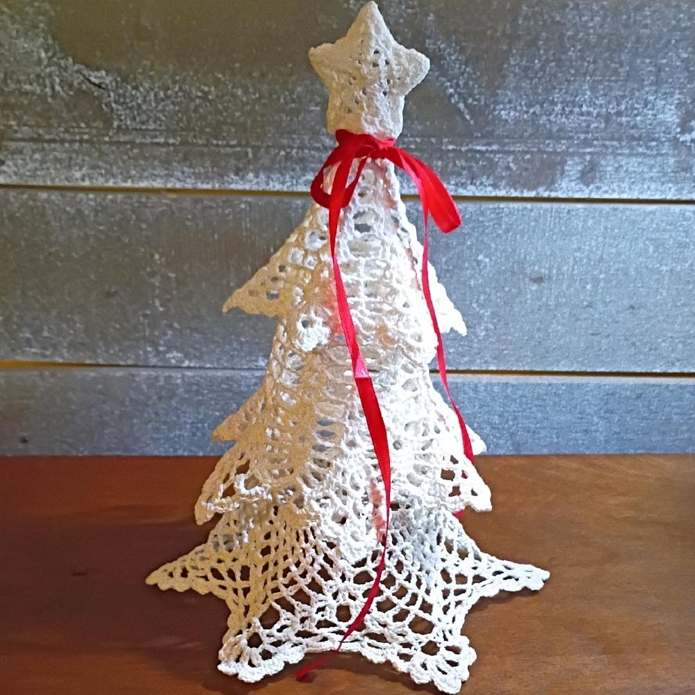 Vintage Crocheted Starched Christmas Tree